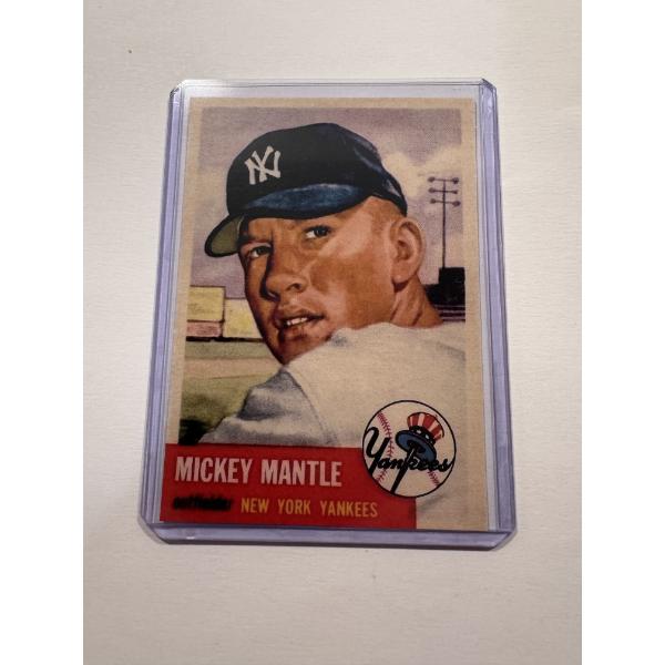1953 Topps Mickey Mantle Archive Baseball Card In Protective Holder - Mint Condition