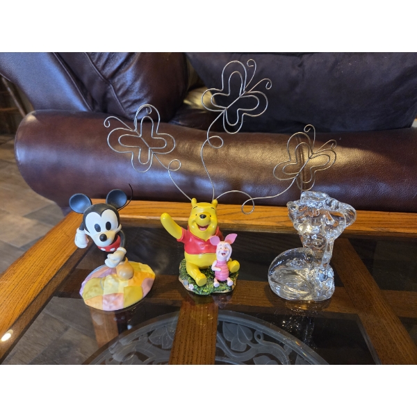 Disney Collectables. Featuring Mickey, Pooh, Wizard & Glass Ariel
