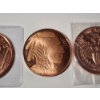 Image 3 : x3 - 1 AVDP Ounce Copper Rounds: Trump Wall, Indian Head/Buffalo, & 2nd Amendment - 3 oz Fine Copper