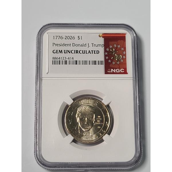 NGC 1776-2026 GEM UNCIRCULATED President Donald J. Trump Dollar Coin 