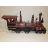 Image 1 : Beautiful Large Wood and Metal Train Engine - Working Wheels - 26x13.5x6