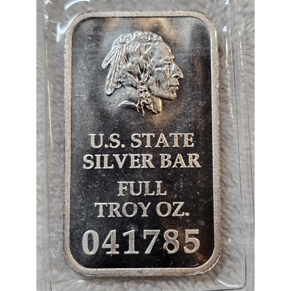 1 Troy Ounce Silver Bar from the "U.S. State Silver Bar" Series