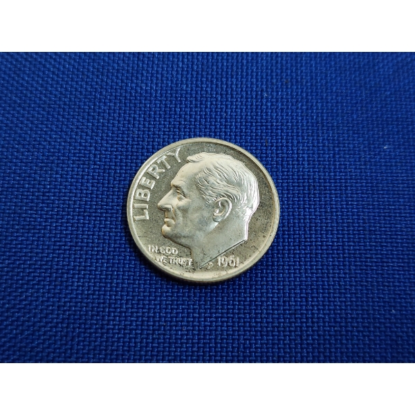 1961 Proof Roosevelt 90% Silver Dime 