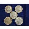 Image 1 : Five Assorted 40% Silver U.S. Kennedy Half Dollars ~ Face Value: $2.50