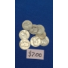 Image 1 : Assorted Years/Mint Marks 90% Silver Washington Quarters - Face Value: $2.00