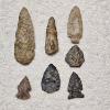 Image 1 : EARLY AMERICAN! Antique Assortment of Native American Stone Artifacts including Arrow/Spear Heads