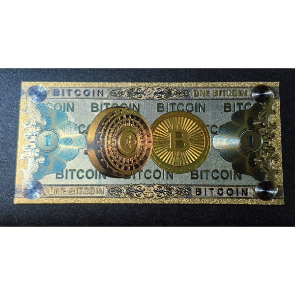 .999 GOLD FOIL 1 BITCOIN NOTE - IN PROTECTIVE SLEEVE