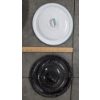 Image 4 : Vintage Enamelware Collection Including Pot & Lid, Platter, Bowl With Lid, Laddels, Large Tin Funnel