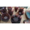 Image 6 : Large Set Glass Dinnerware In Deep Purple - 115 Pcs - See Desc