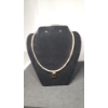 Image 1 : 14K Gold Necklace With Large Brown Stone - Weight: 31g