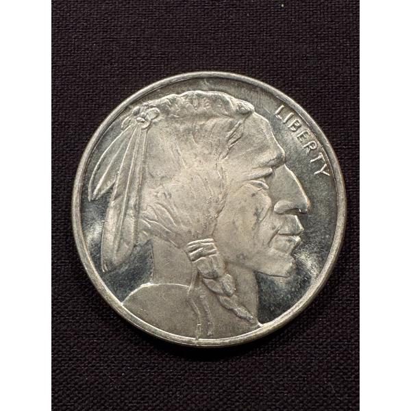Indian Buffalo .999 Fine Pure Silver One Troy Ounce Round - Mint Condition