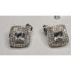 Image 4 : Sterling Silver Double Halo Stud Earrings & Many Sterling Earring Backs - Total Weight: 9.0g