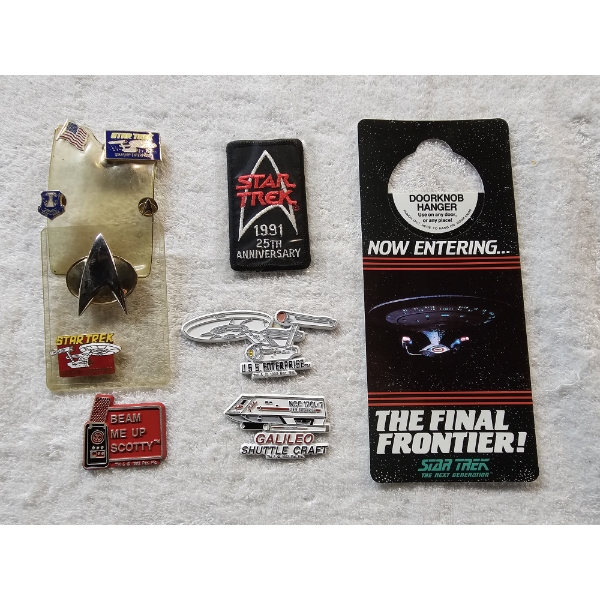 Star Trek - Lot of Collectibles ft. Patch, Pins, Magnets, and Doorknob Hanger