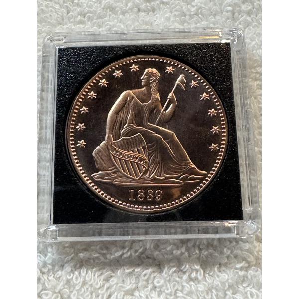 Limited Edition Seated Liberty One Ounce .999 Fine Pure Copper Coin - Exceptional Coin