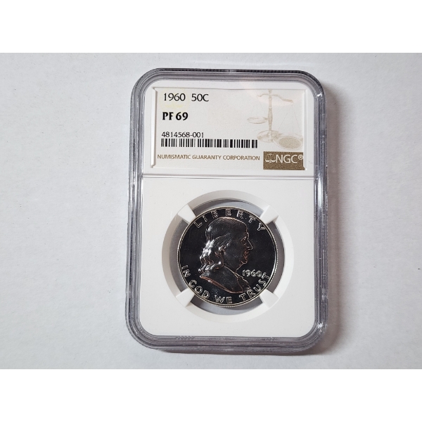 1960 Franklin Silver Half Dollar 90% Silver NGC PF 69
