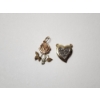 Image 1 : 14K Gold Three-Tone Rose Pendant & 14K Gold Two-Tone Heart Pendant Total Weight: 2.1g