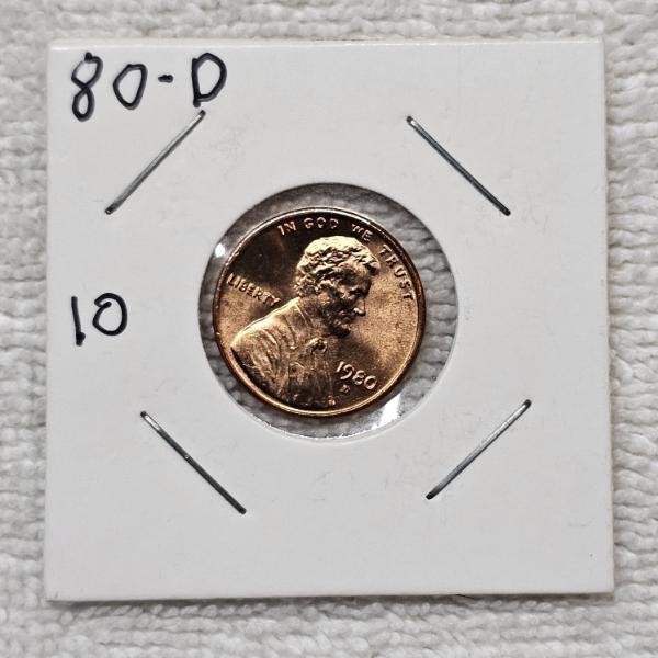 1980-D Lincoln Memorial Cent FV: $.01