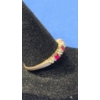 Image 4 : 10K Gold Women's Ring With Clear & Red Stones - Weight: 1.7g
