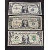 Image 1 : U.S. CURRENCY - RARE  STAR NOTES - 2 $1 Silver Certificates (Uncirculated) & 1 Federal Reserve Note 