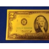 Image 2 : United States $2 Note 999999 Gold Foil Banknote - Excellent Condition