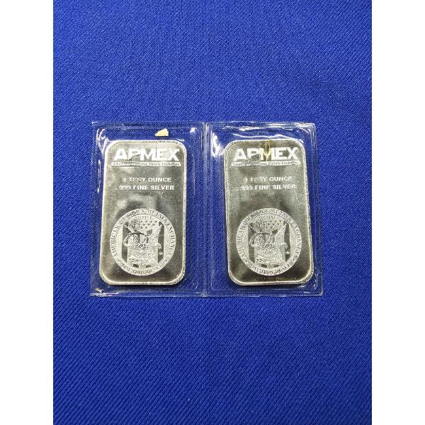 (2) APMEX 1 oz. .999 Fine Silver Bar