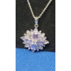Image 7 : Sterling Silver Necklace & Ring Set With Light Purple Stones - Size 8 - Total Weight: 14.1g