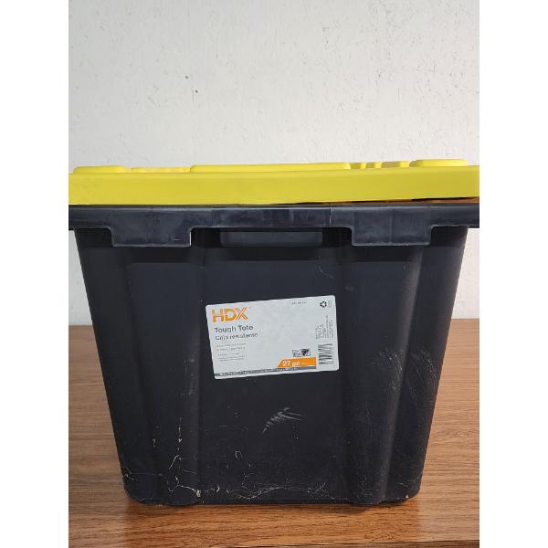 Heavy-Duty HDX 27-Gal Stackable Tote - 28.6in W x 19.6in L x 15in H