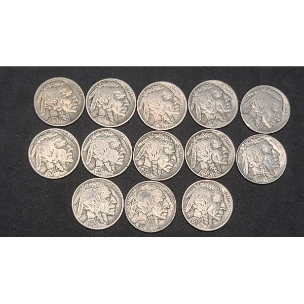 Assorted Years Buffalo Nickels - Face Value: $0.65