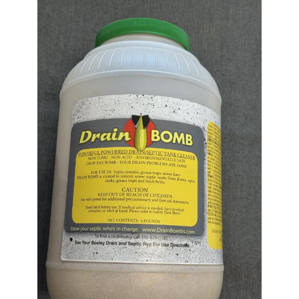 Brand New High Powered Drain/Septic Tank Bacteria Cleaner - 4 Pound Container Of Drain Bomb 