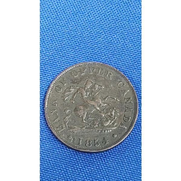 1854 Bank Of Upper Canada One Half Penny