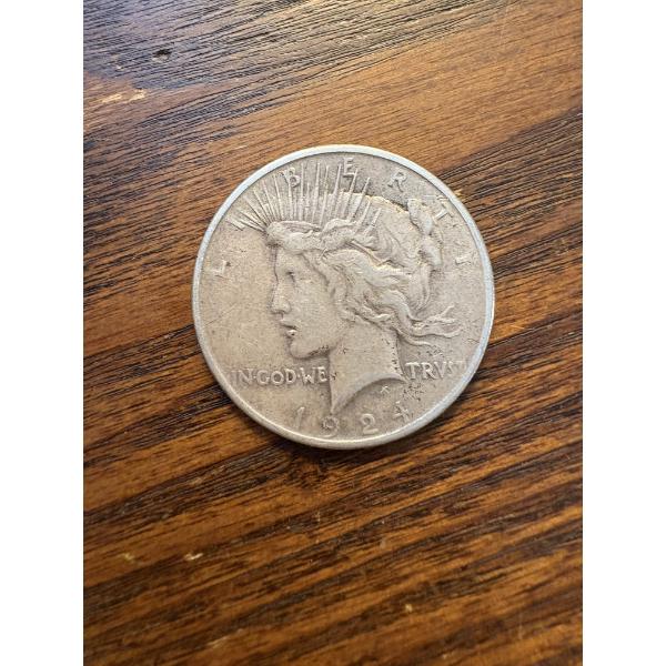 90% Silver - 1924 Silver Peace Dollar - FV $1.00
