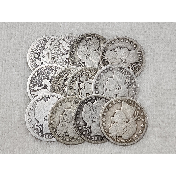 $3.00 Face Value in Assorted 90% Silver Barber Quarters