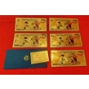 Image 2 : Japanese Anime' - 5 Pc Set of 24k Gold Foil CAPTAIN TSUBASA - 10000 Yen Notes (Real Gold Foil)