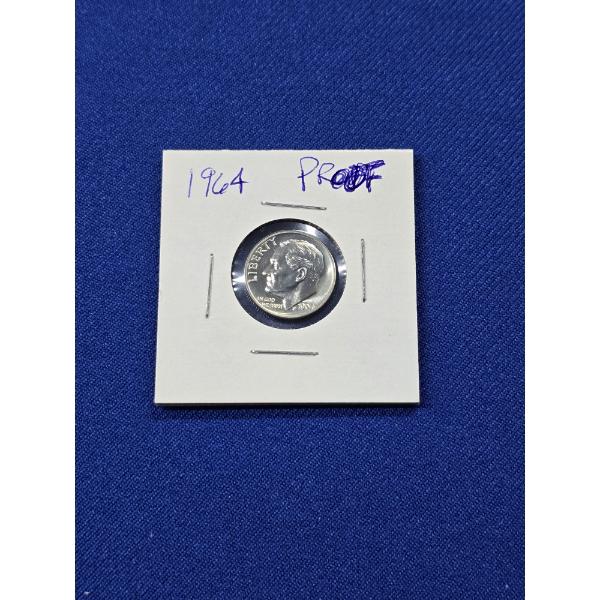 1964 United States Roosevelt 90% Silver Dime PROOF