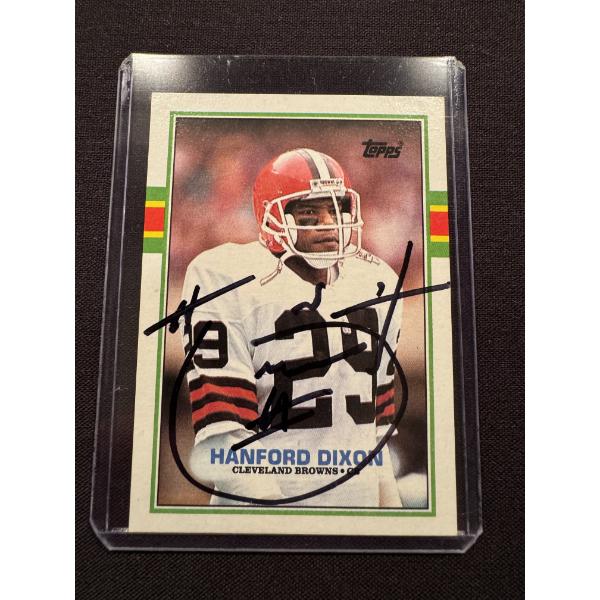 1989 Topps Hanford Dixon Cleveland Browns Autographed Football Card - Mint Condition