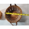 Image 8 : (2) Round Longaberger Baskets with Leather Handles and Plastic Liners