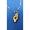 Image 5 : 14K Gold Necklace With 10K Gold Pendant W Blue And White Stones - Total Weight: 2.2g