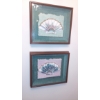 Image 1 : 2 Pc Framed Hand Painted Art - Depictind Folds / Fan As Shown 14" by 16" Overall - Nice Decor items
