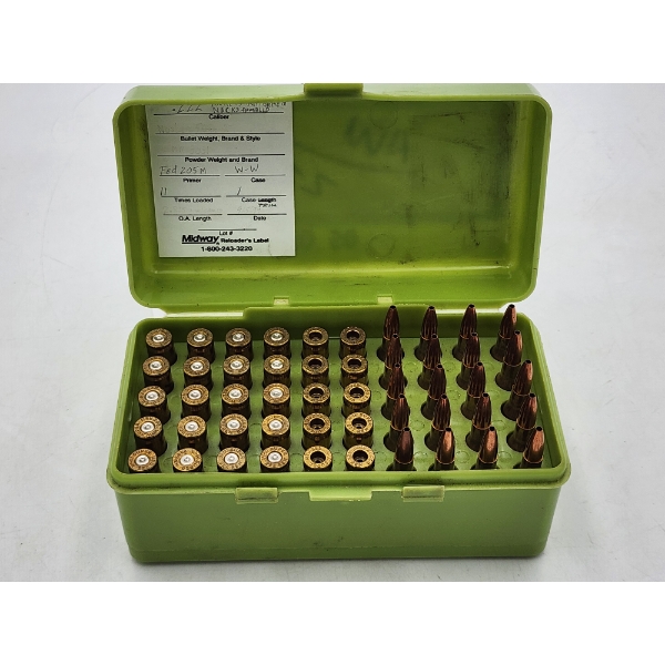 Full Container of (50) Mixed .222 Cartridge Cases