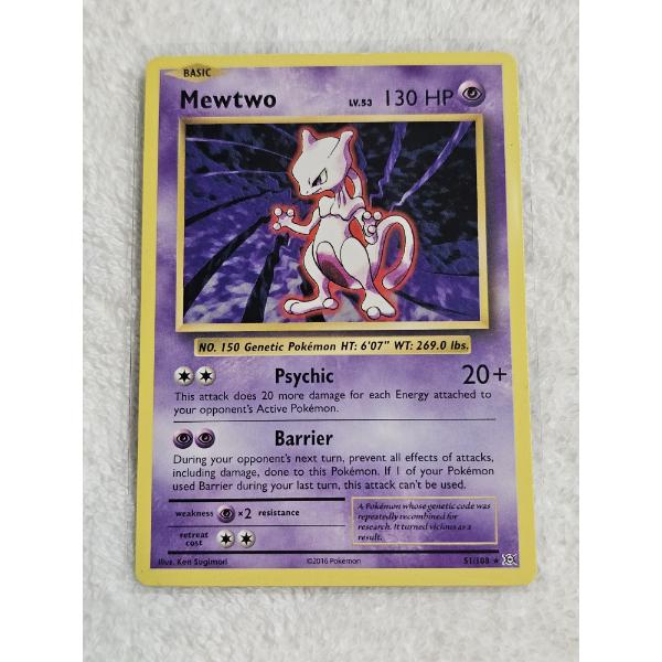 Mewtwo 51/108 Vintage Pokemon Trading Card