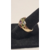 Image 2 : 14K Yellow Gold Women's Cluster Cocktail Ring Featuring Multi-Gemstones - Size 6 - Weight: 3.8g