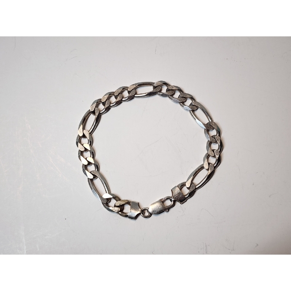 Sterling Silver Chain Bracelet - 9in - Total Weight 26.1g