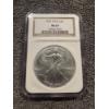Image 1 : 2001 United States Silver Eagle .999 Fine Silver Troy Ounce Coin - NGC MS 69