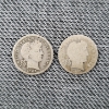 Image 8 : Two United States 90% Silver Barber Dimes ~ $0.20 Face Value
