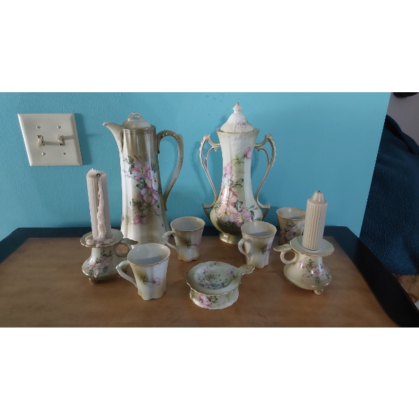 Vintage Nippon Chocolat Set As Shown - Floral Decorated - In Great Condition