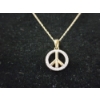 Image 2 : 14K Yellow Gold Peace Sign Pendant & Necklace Weighing 1.4 Grams