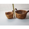 Image 10 : (2) Round Longaberger Baskets with Leather Handles and Plastic Liners
