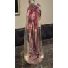 Image 2 : Freeform Clear & Pink Art Glass Sculpture - 23 x 10 Overall With 2 Oval Openings In Center