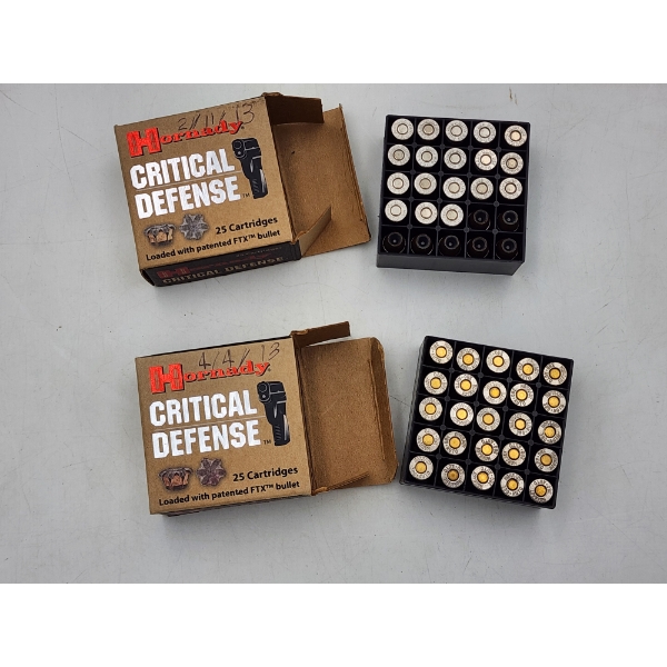 2 Full Boxes of Hornady Critical Defense 380 Auto Ammunition