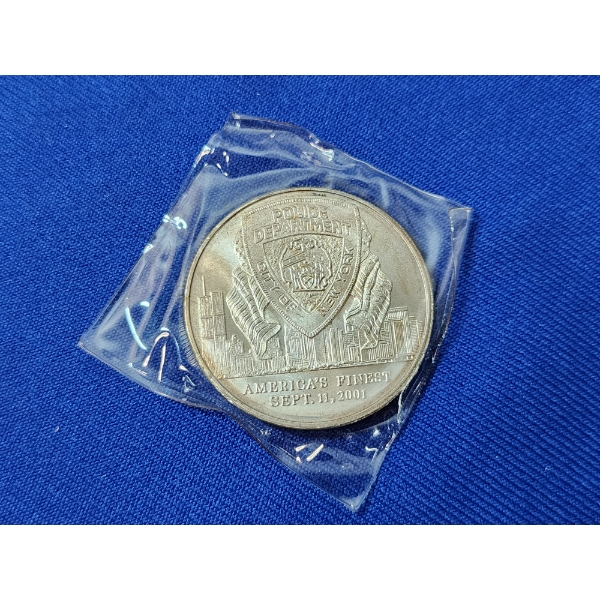 911 Commemorative Police Dept. Silver Coin - 1 oz .999 Fine Silver 